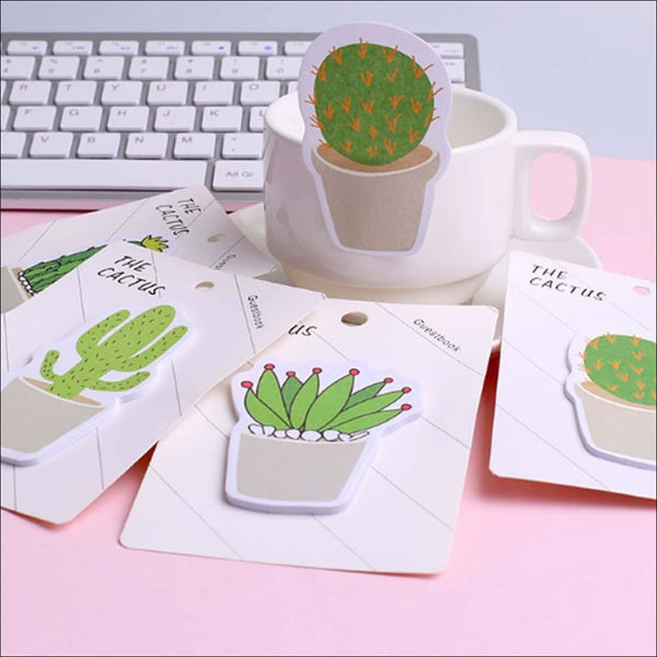 Cactus leaf shaped sticky notes - set of 3 - Uncommongifts.in